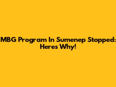 MBG Program In Sumenep Stopped: Here's Why!