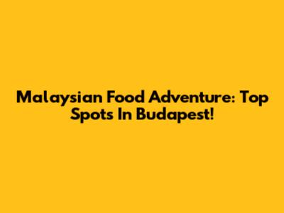 Malaysian Food Adventure: Top Spots In Budapest!