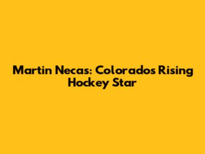 Martin Necas: Colorado's Rising Hockey Star