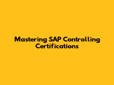 Mastering SAP Controlling Certifications