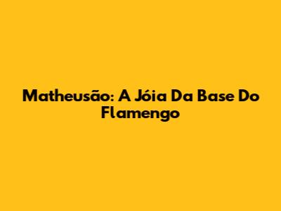 Matheusão: A Jóia Da Base Do Flamengo