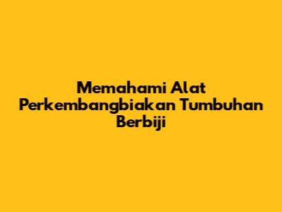 Memahami Alat Perkembangbiakan Tumbuhan Berbiji