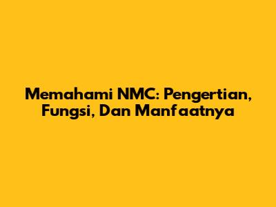 Memahami NMC: Pengertian, Fungsi, Dan Manfaatnya