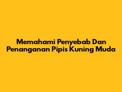 Memahami Penyebab Dan Penanganan Pipis Kuning Muda