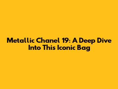 Metallic Chanel 19: A Deep Dive Into This Iconic Bag
