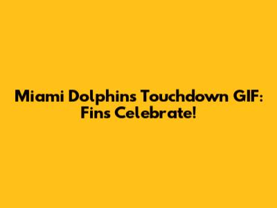 Miami Dolphins Touchdown GIF: Fins Celebrate!