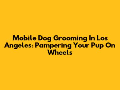 Mobile Dog Grooming In Los Angeles: Pampering Your Pup On Wheels