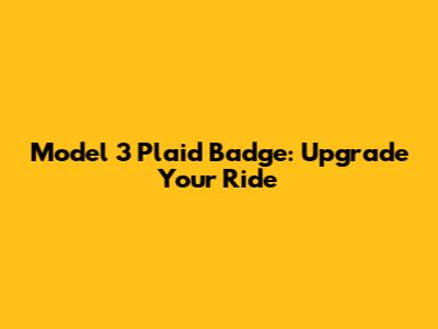 Model 3 Plaid Badge: Upgrade Your Ride