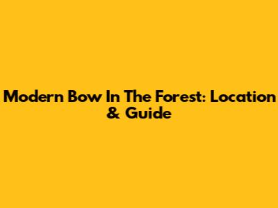 Modern Bow In The Forest: Location & Guide