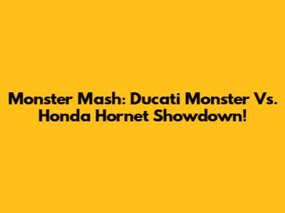 Monster Mash: Ducati Monster Vs. Honda Hornet Showdown!