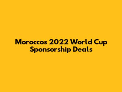 Morocco's 2022 World Cup Sponsorship Deals
