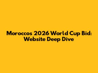 Morocco's 2026 World Cup Bid: Website Deep Dive