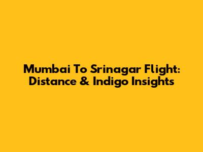 Mumbai To Srinagar Flight: Distance & Indigo Insights