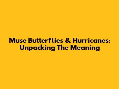 Muse Butterflies & Hurricanes: Unpacking The Meaning