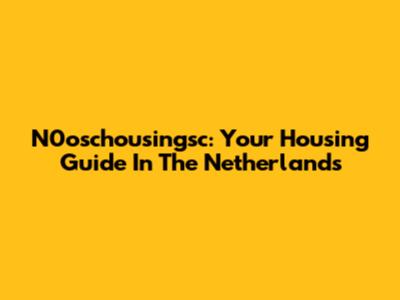 N0oschousingsc: Your Housing Guide In The Netherlands