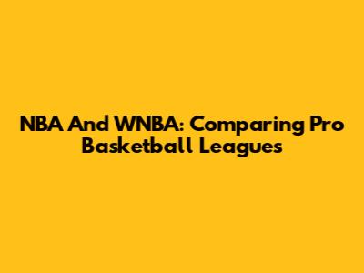 NBA And WNBA: Comparing Pro Basketball Leagues