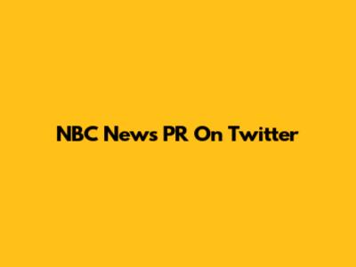NBC News PR On Twitter