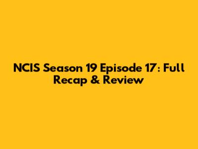 NCIS Season 19 Episode 17: Full Recap & Review