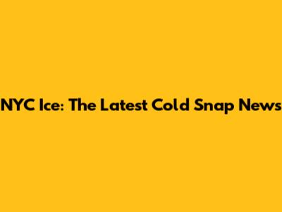 NYC Ice: The Latest Cold Snap News