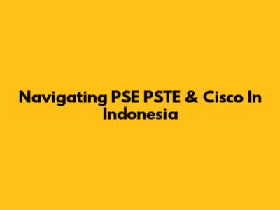 Navigating PSE PSTE & Cisco In Indonesia