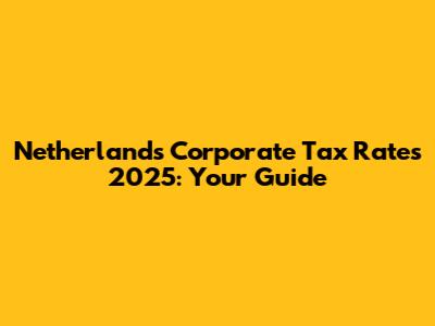 Netherlands Corporate Tax Rates 2025: Your Guide
