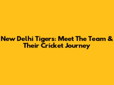 New Delhi Tigers: Meet The Team & Their Cricket Journey