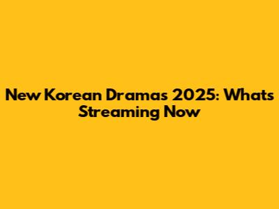 New Korean Dramas 2025: What's Streaming Now