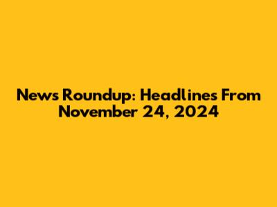 News Roundup: Headlines From November 24, 2024