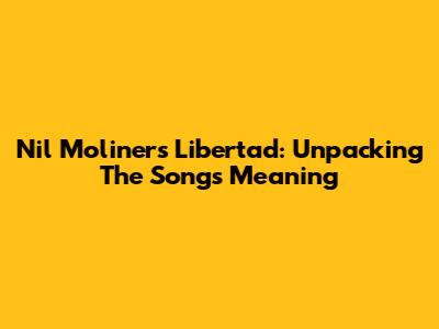 Nil Moliner's Libertad: Unpacking The Song's Meaning
