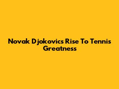 Novak Djokovic's Rise To Tennis Greatness