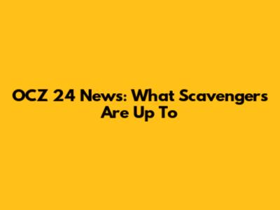 OCZ 24 News: What Scavengers Are Up To
