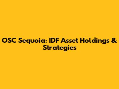 OSC Sequoia: IDF Asset Holdings & Strategies