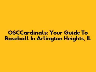 OSCCardinals: Your Guide To Baseball In Arlington Heights, IL