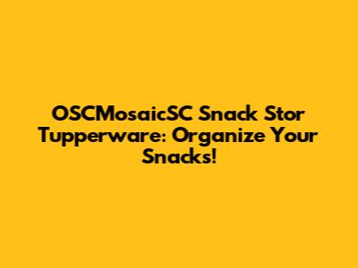 OSCMosaicSC Snack Stor Tupperware: Organize Your Snacks!