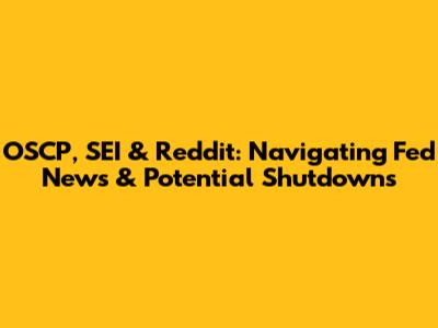 OSCP, SEI & Reddit: Navigating Fed News & Potential Shutdowns