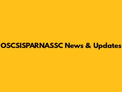 OSCSISPARNASSC News & Updates