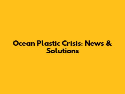 Ocean Plastic Crisis: News & Solutions