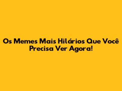 Os Memes Mais Hilários Que Você Precisa Ver Agora!