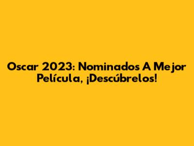 Oscar 2023: Nominados A Mejor Película, ¡Descúbrelos!