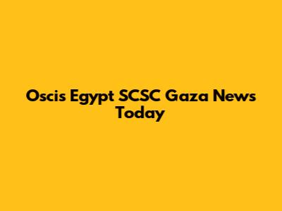 Oscis Egypt SCSC Gaza News Today