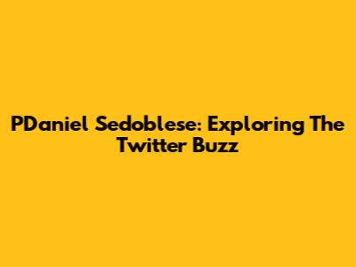 PDaniel Sedoblese: Exploring The Twitter Buzz