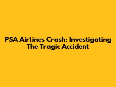 PSA Airlines Crash: Investigating The Tragic Accident