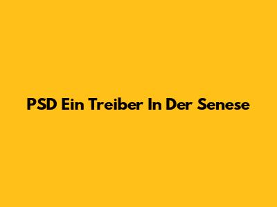 PSD Ein Treiber In Der Senese