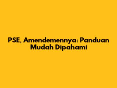 PSE, Amendemennya: Panduan Mudah Dipahami