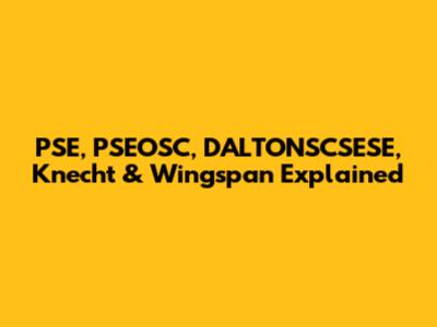 PSE, PSEOSC, DALTONSCSESE, Knecht & Wingspan Explained