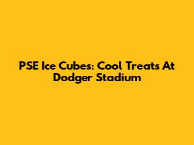 PSE Ice Cubes: Cool Treats At Dodger Stadium