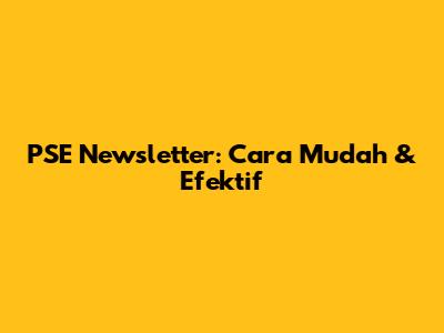 PSE Newsletter: Cara Mudah & Efektif