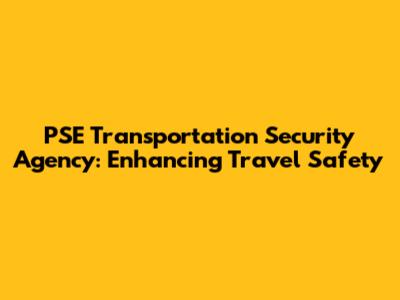 PSE Transportation Security Agency: Enhancing Travel Safety