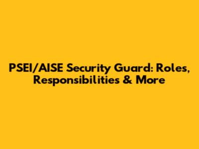 PSEI/AISE Security Guard: Roles, Responsibilities & More