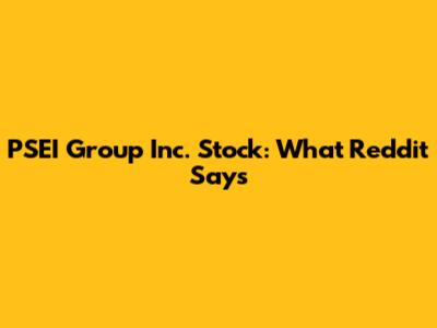 PSEI Group Inc. Stock: What Reddit Says